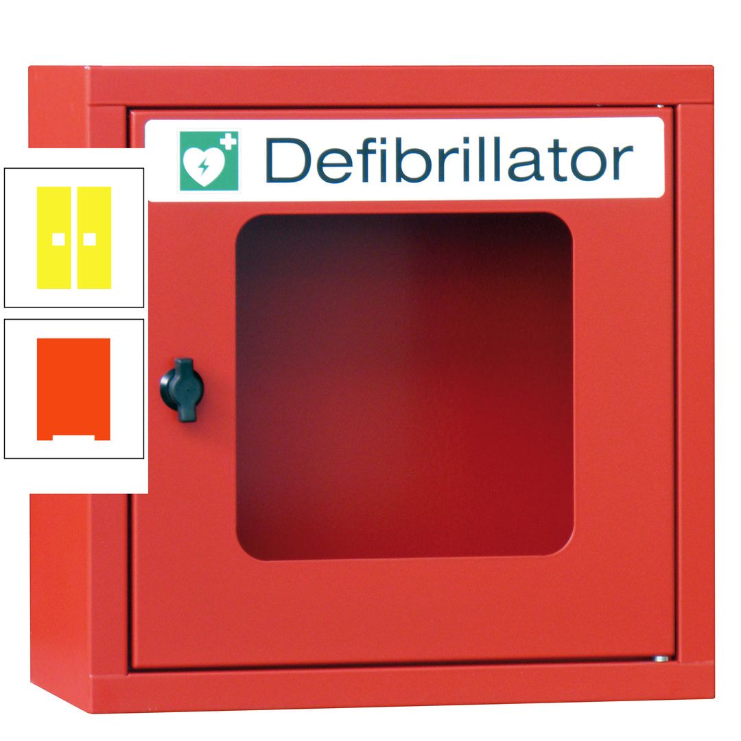 Defibrillatorenschrank - 400 x 400 x 200 mm (HxBxT) - Sichtfenster - anthrazitgrau