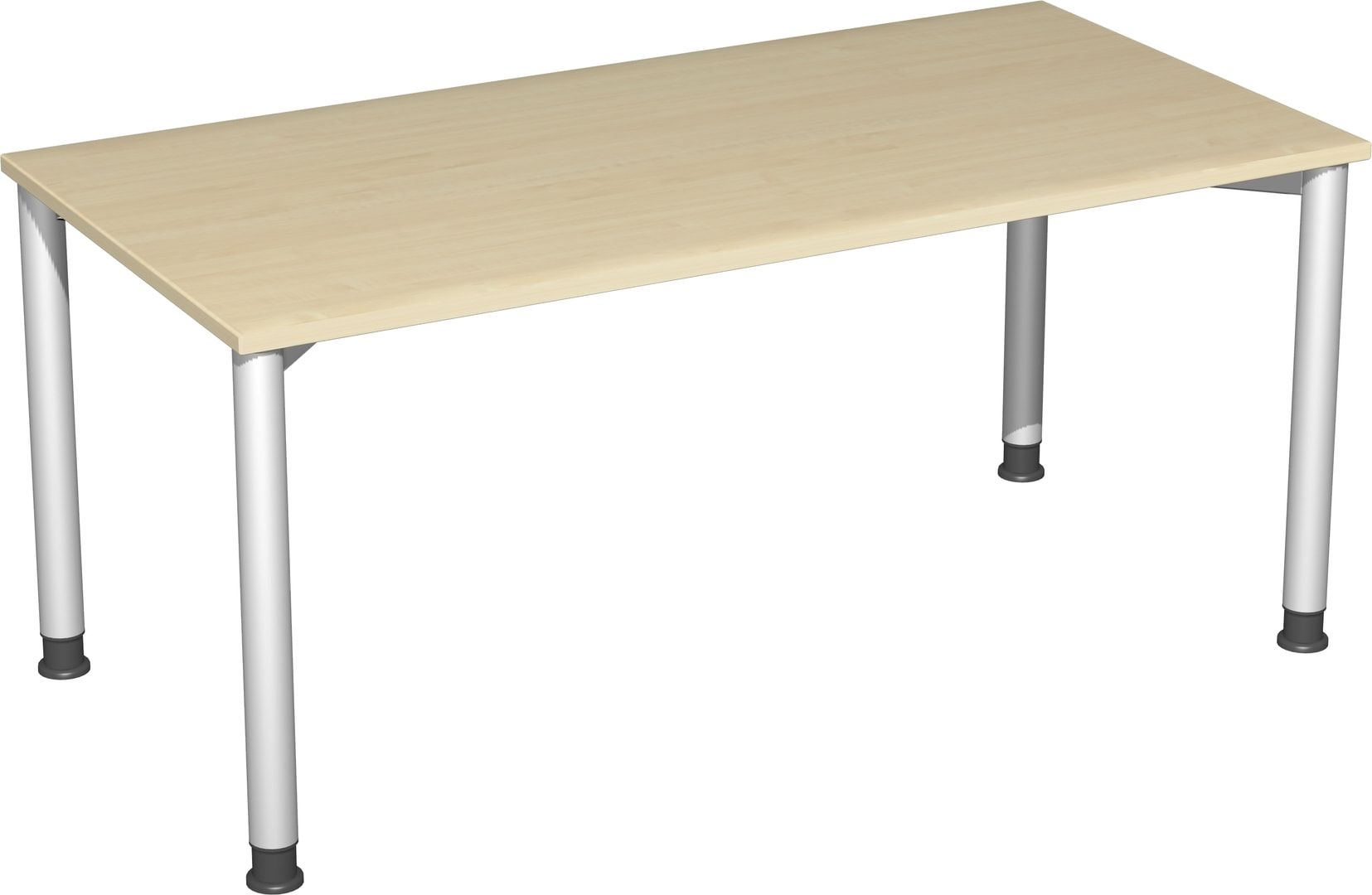 Schreibtisch - 4-Fuß Flex - Bürotisch - Höhe 680-800 mm - 1.200 x 600 mm (BxT) - Gestell anthrazit - Ahorn