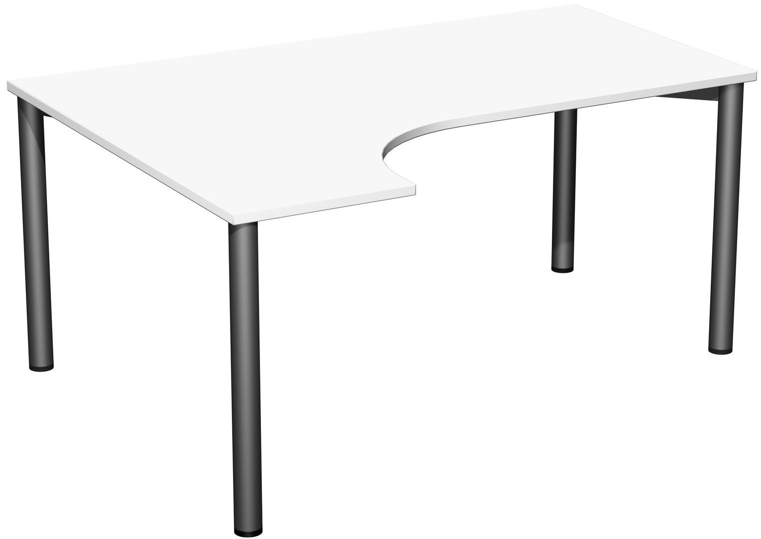 Eckschreibtisch - Ecke links - 4-Fuß Flex - 720 x 1.600 x 1.200 mm (HxBxT) - Gestell anthrazit - Ahorn