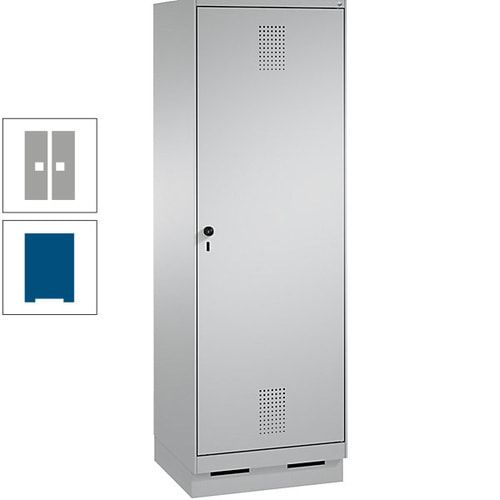 Doppel-Spind, Garderobenschrank, 1 Tür für 2 Abteile a 300 mm, Korpus anthrazitgrau, Türen anthrazitgrau, 1.800 x 600 x 500 mm (HxBxT)