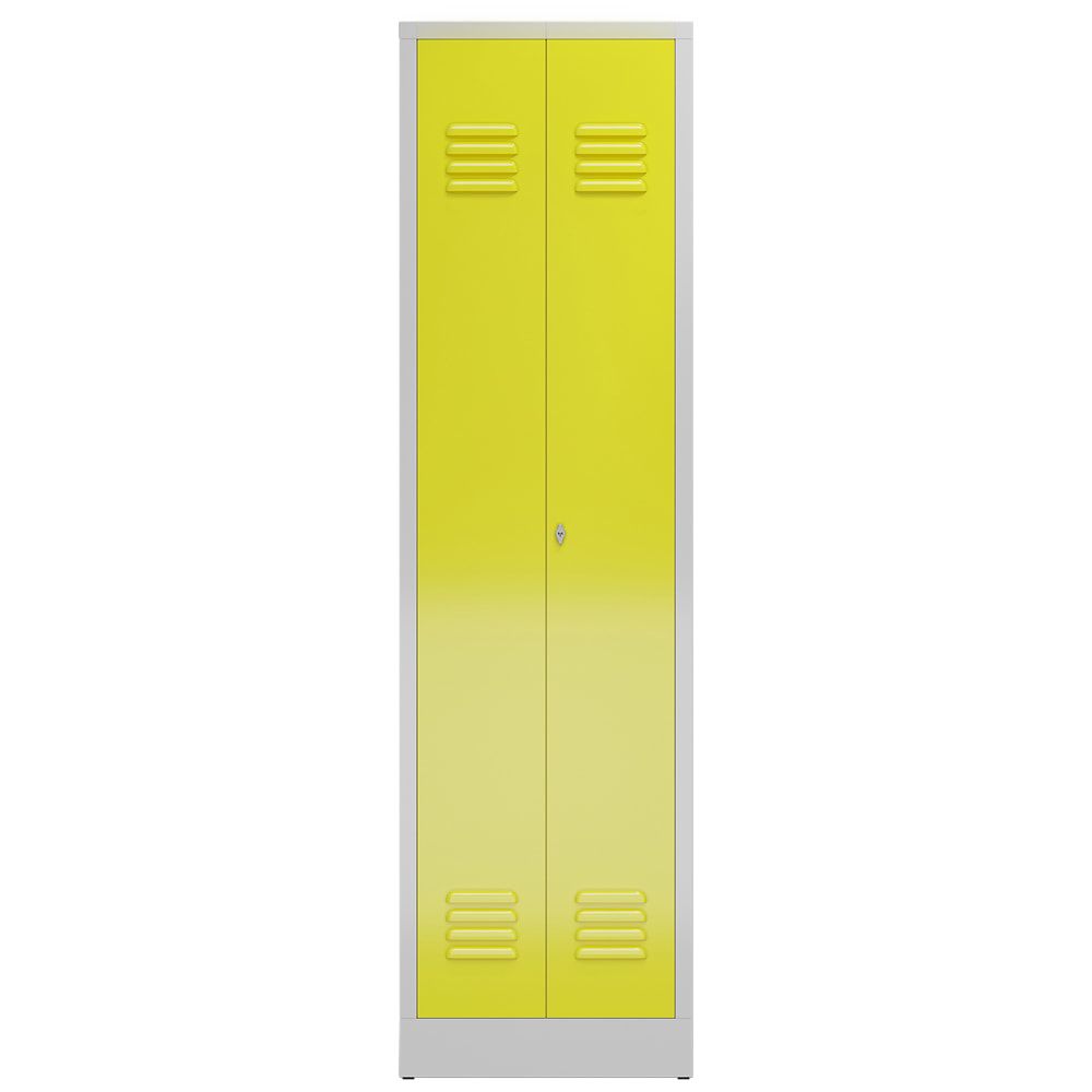Mehrzweckschrank, Garderobenschrank, 2 Abteile, 6 Fächer, 1.800 x 500 x 500 mm (HxBxT), Drehriegel, Stahl, Korpus: lichtgrau, Front: anthrazitgrau