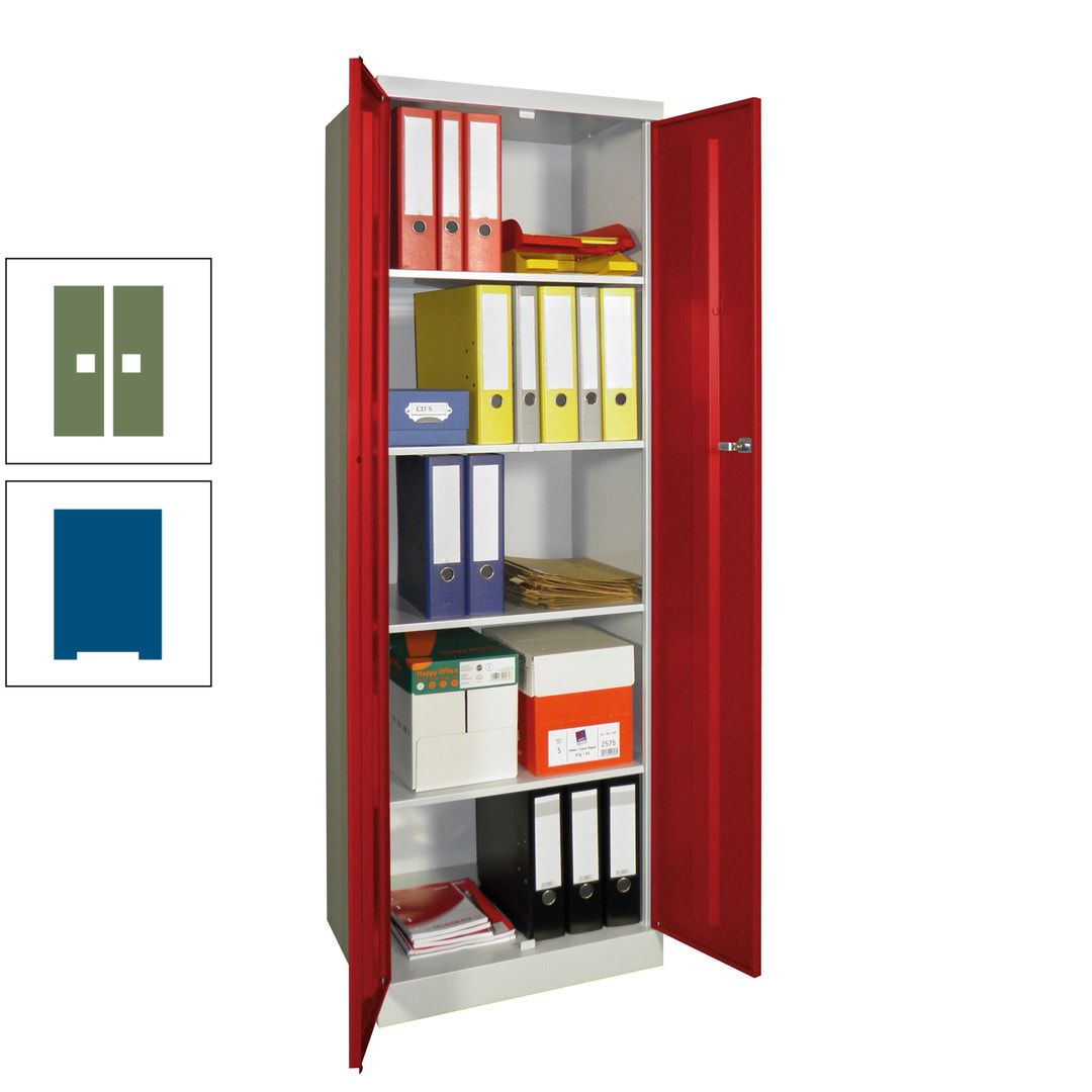 Aktenschrank - Sockel - 4 Böden - 1.800x600x500 mm (HxBxT) - Zylinderschloss - anthrazitgrau