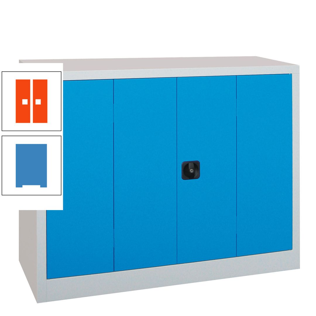 Falttürenschrank - 1.000x1.200x400 mm (HxBxT) - 2 Einlegeböden, gepulvert - Zylinderschloss - anthrazitgrau