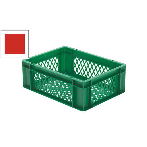 Eurobox - Eurokasten - Volumen 13 l - Boden und Wände durchbrochen - 145 x 300 x 400 mm (HxBxT) - VE 4 Stk. - blau