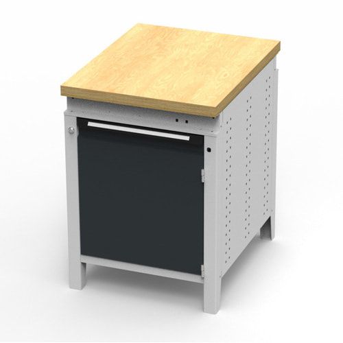 OTTOKIND Werkbank - Arbeitsplatte bündig - 850 x 605 x 750 mm (HxBxT) - Schrank - lichtgrau