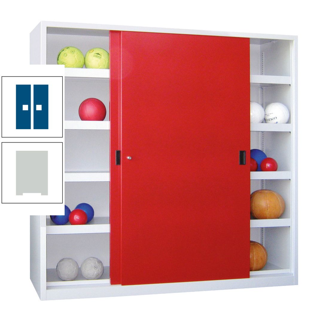 Ballschrank - Schiebetüren - Trennwand - 8 Böden - 1.950x1.500x600 mm (HxBxT) - anthrazitgrau