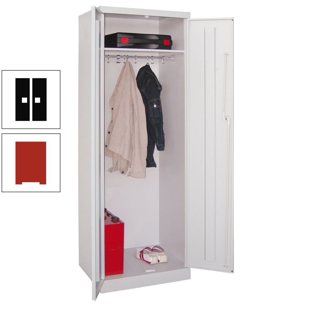 Garderobenschrank - 1 Fachboden - Kleiderstange - 1.800x600x500 mm (HxBxT) - Zylinderschloss - anthrazitgrau