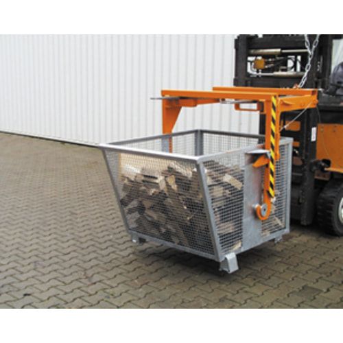 BAUER Gitterbehälter für Kipptraverse - 900 l Volumen - Tragkraft 500 kg - feuerrot