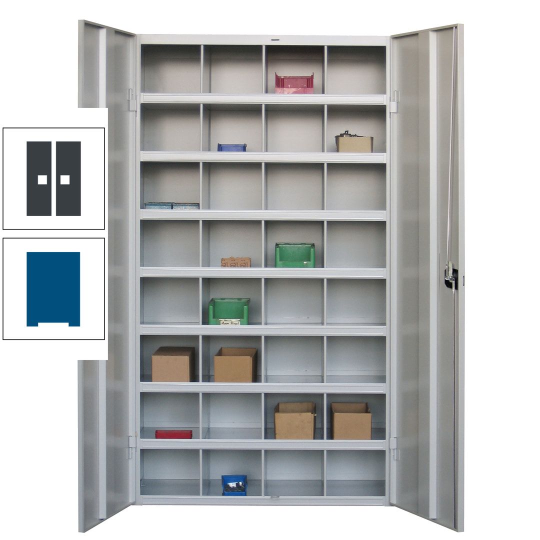 Fächerschrank - Sortierstation - Büroschrank - 32 Fächer - 1.800 x 1.000 x 530 mm (HxBxT) - Materialschrank - anthrazitgrau