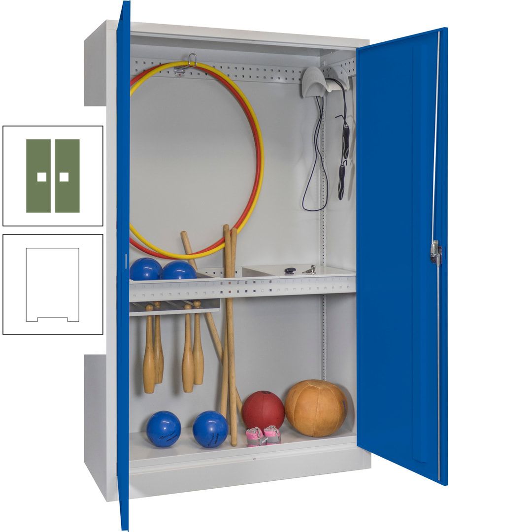 Sportschrank - Vollblechtüren - Variante 3 - 1.950x1.200x500 mm (HxBxT) - anthrazitgrau