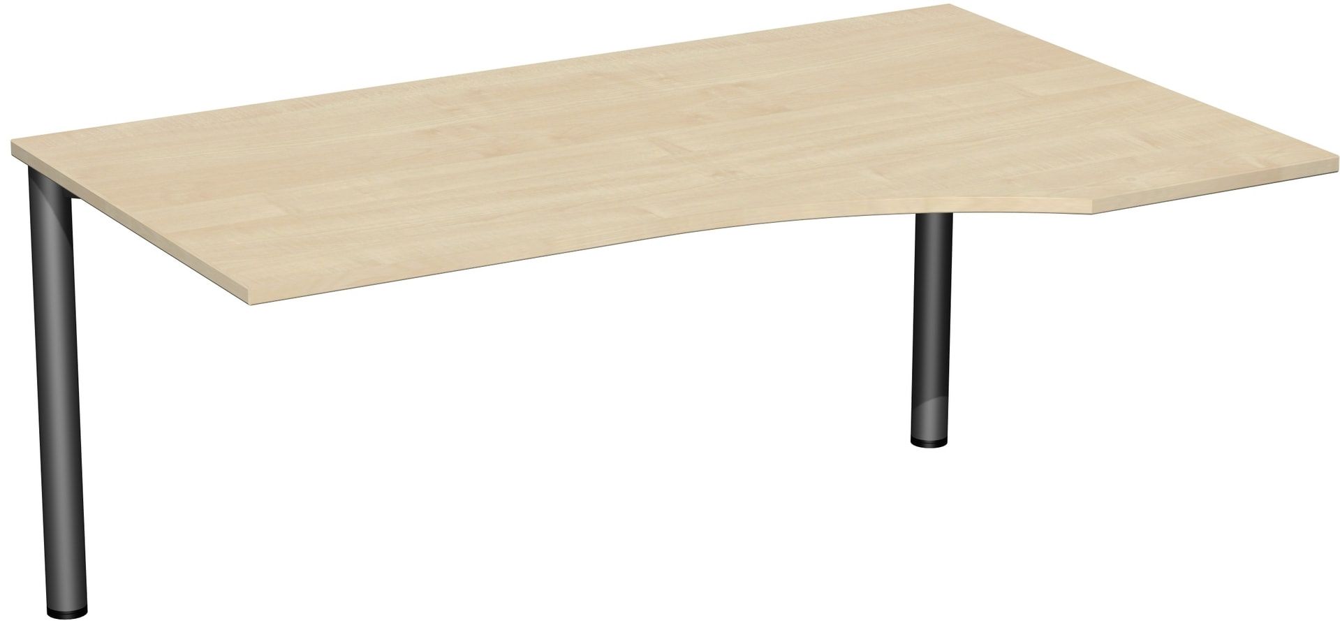 Eckschreibtisch - Ecke rechts - 4-Fuß Flex - 720 x 1.600 x 1.000 mm (HxBxT) - Gestell anthrazit - Ahorn