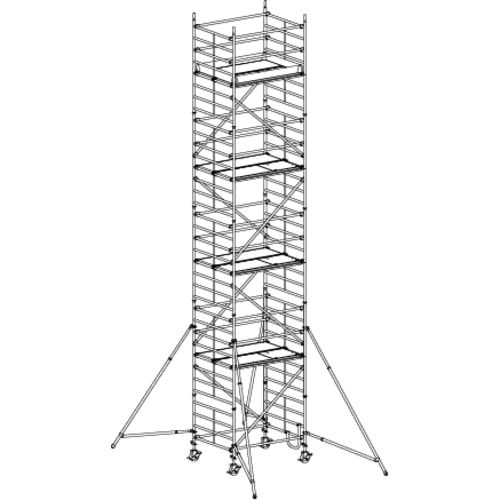 Fahrgerüst mit großer Plattform und Ausleger - 2.640 x 1.900 x 1.500 mm (HxBxT) - Hymer Aluminium Gerüst