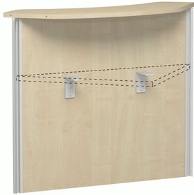 Anbau Thekenelement, Anbaumodul, 90 Grad Oberboden geschwungen, 25 mm Dreischicht-Feinspan, 1.025 x 1.236 x 300 mm (HxBxT), Dekor wählbar