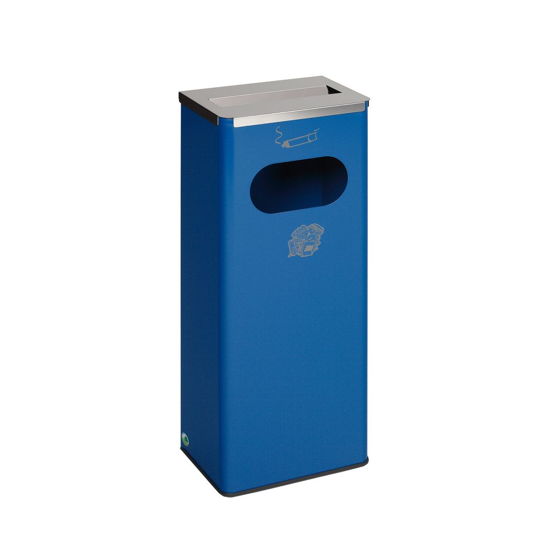 Ascher-Abfallsammler - Volumen 32 l - 760 x 310 x 220 mm (HxBxT) - Antik-silber, Struktur