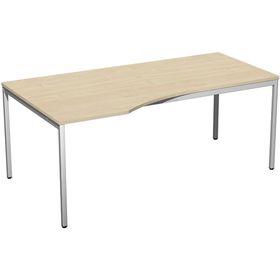 Schreibtisch - 4-Fuß Eco - Eckschreibtisch links - 720 x 1.800 x 1.000 mm (HxBxT) - Gestell lichtgrau