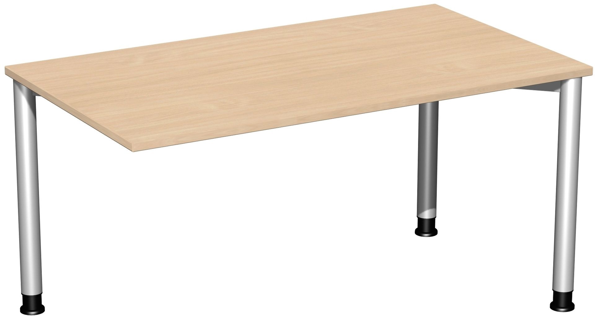 Schreibtisch - 4-Fuß Flex - Bürotisch - Höhe 680-800 mm - 1.000 x 800 mm (BxT) - Gestell anthrazit - Ahorn