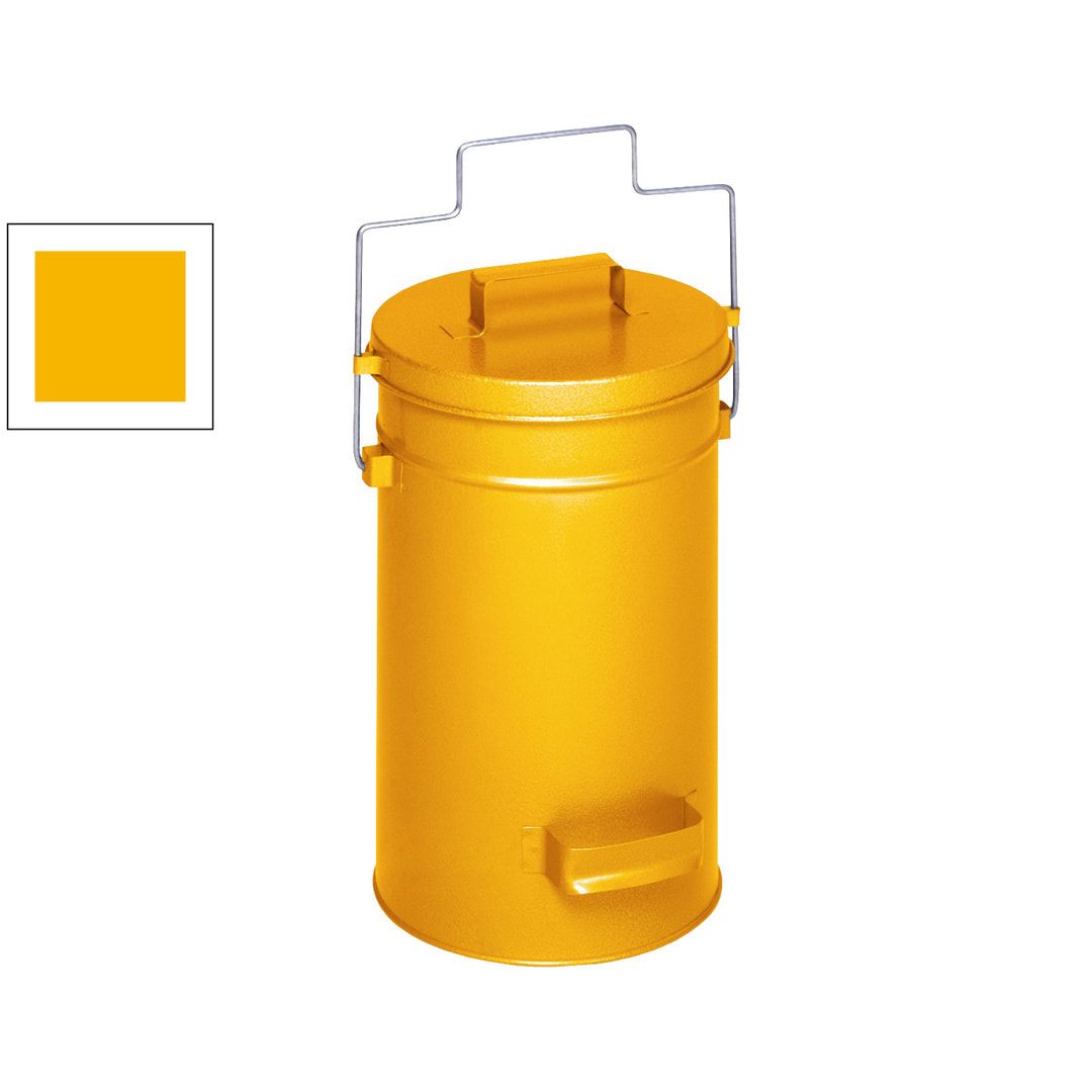 Abfalleimer - Sicherheitsbehälter - rund - Volumen 15 l - 520 x 270 x 270 mm (HxBxT) - Edelstahl