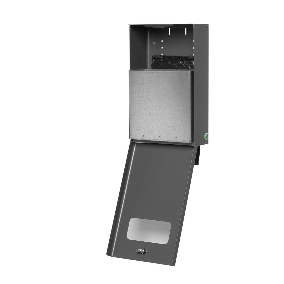 Hundetoilette - Beutelspender - Wand- oder Pfostenbefestigung - 430 x 265 x 148 mm (HxBxT) - Eisenglimmer