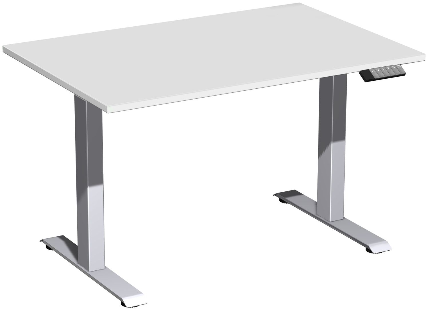 Schreibtisch, Elevate Basic, elektronisch höhenverstellbar, 730 - 1.230 x 1.200 x 800 mm (HxBxT), Gestell anthrazit, Dekor Ahorn