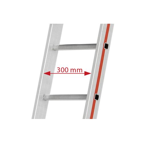 Aluminium-Schiebeleiter - 4.870 x 950 mm (LxB) - 20 Sprossen - Traverse - Aluleiter Hymer