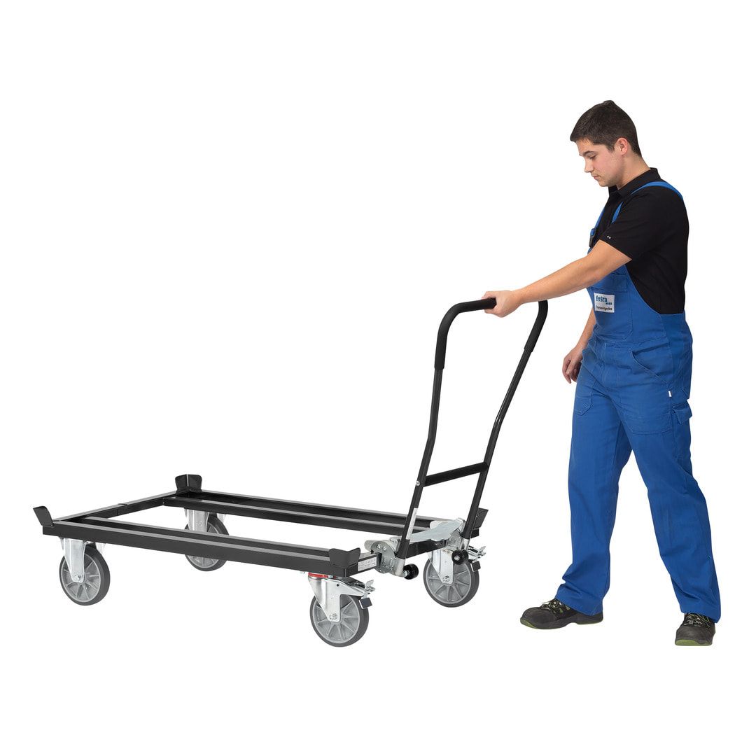 Fetra Palettenfahrgestell - Tragkraft 1.050 kg - 329 x 855 x 1.255 mm (HxBxT) - Polyamid-Rollen - anthrazitgrau