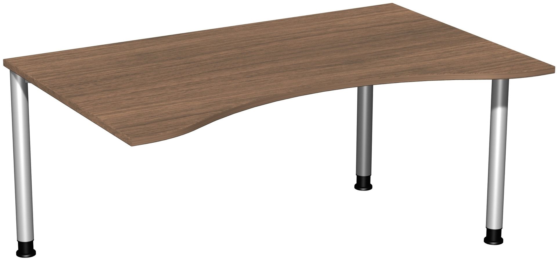 Ergo-Schreibtisch - 4-Fuß Flex - Bürotisch - Höhe 680-800 mm - 1.600 x 1.000 mm (BxT) - Gestell anthrazit - Ahorn