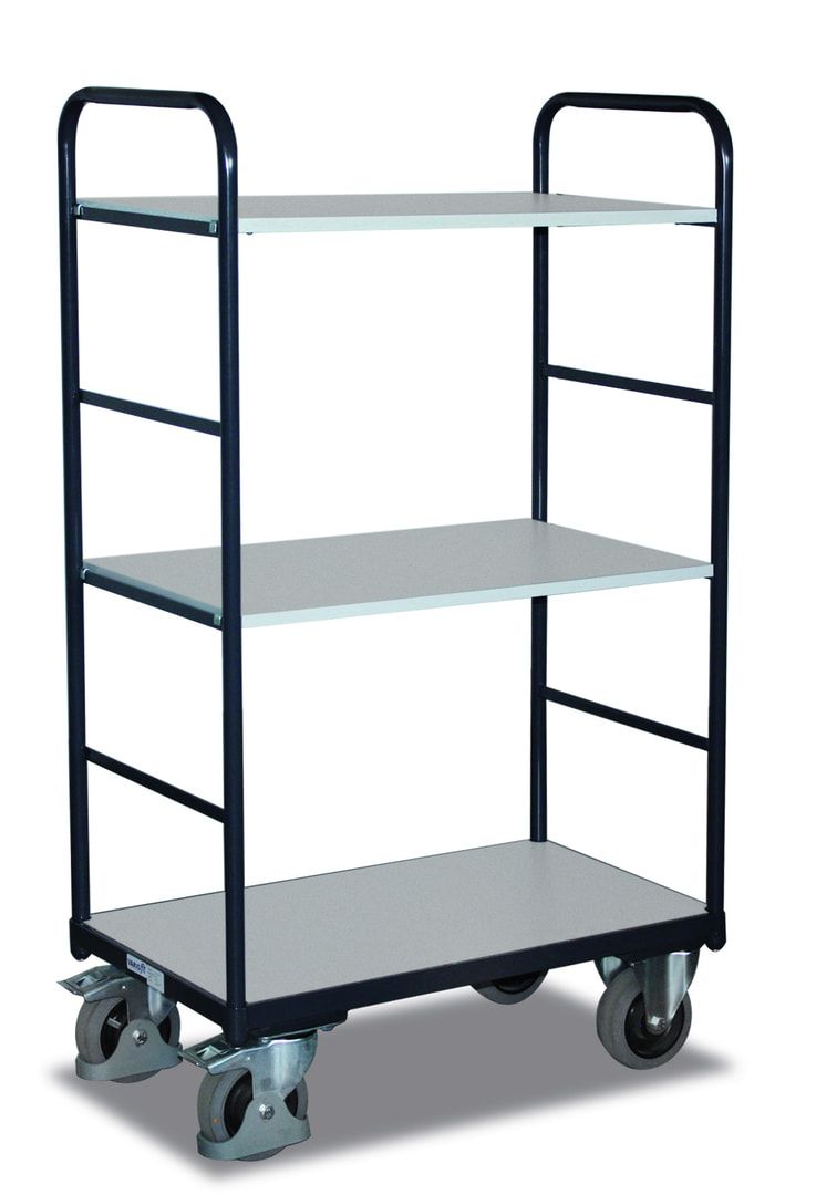 ESD Etagenwagen - 2 Wände - 3 Etagen - (BxT) 500 x 850 mm - Traglast 250 kg