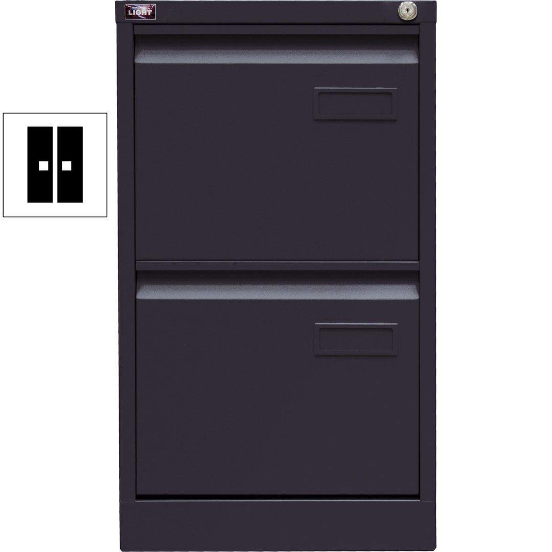 Bisley Light Hängeregistraturschrank - 2 Schubladen - einbahnig - Farbe blau
