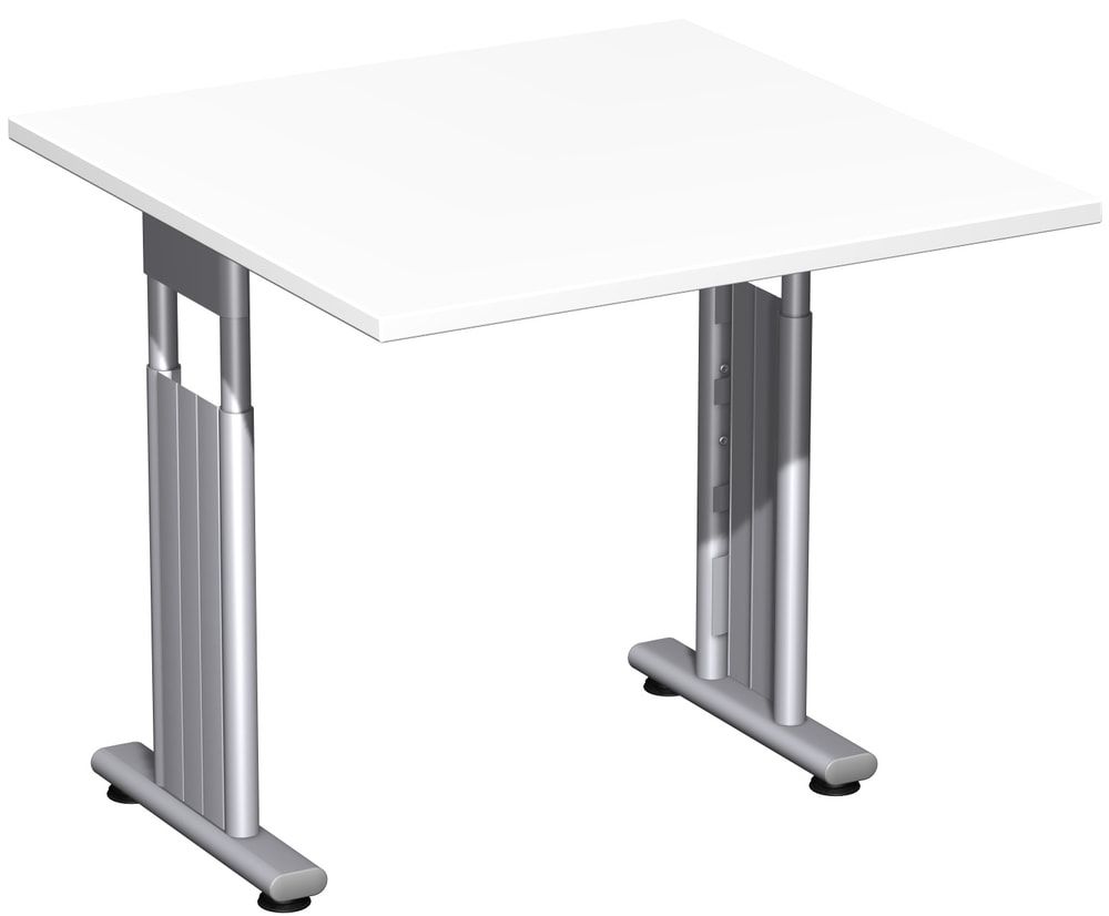 Schreibtisch - C-Fuß Flex - Bürotisch - höhenverstellbar - 820 x 1.200 x 800 mm (HxBxT) - Dekor Ahorn - Gestell silber
