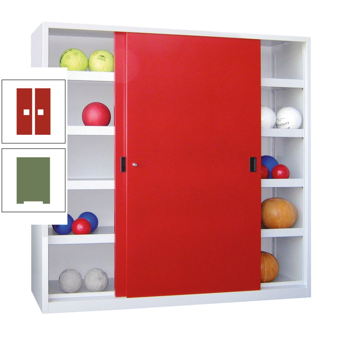 Ballschrank - Schiebetüren - Trennwand - 8 Böden - 1.950x1.500x600 mm (HxBxT) - anthrazitgrau