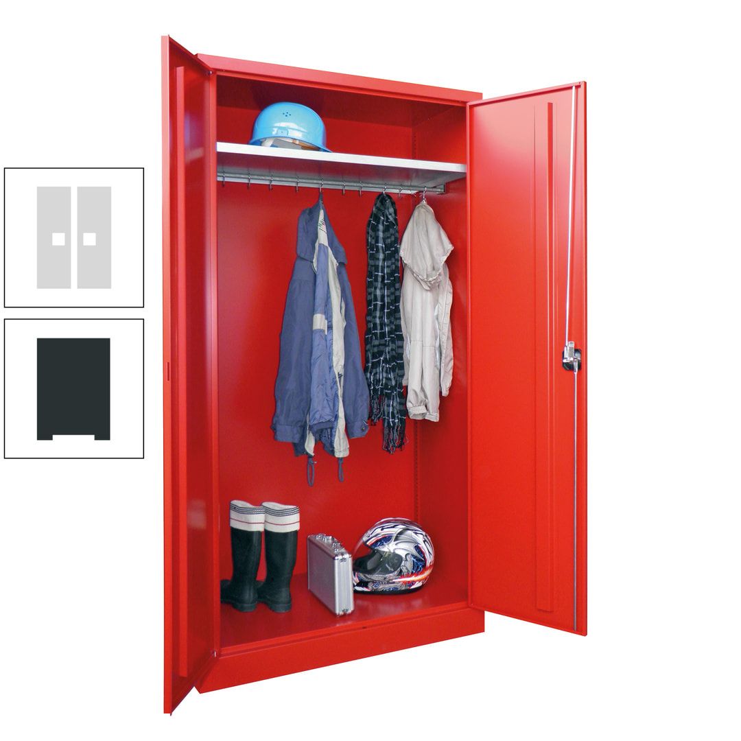 Garderobenschrank - 1.950x1.000x500 mm (HxBxT) - Hutboden, pulverbeschichtet - anthrazitgrau