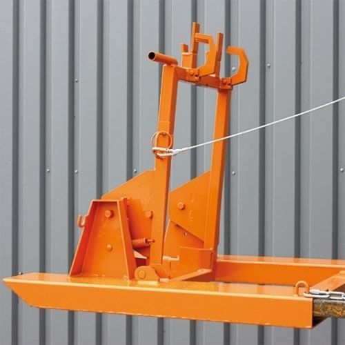 Mülltonnenkipper für Gabelstapler geeignet für 240 Liter Tonne, Selbstkipper, Seilzug, Kettensicherung, Traglast 600 kg, Farbe anthrazitgrau