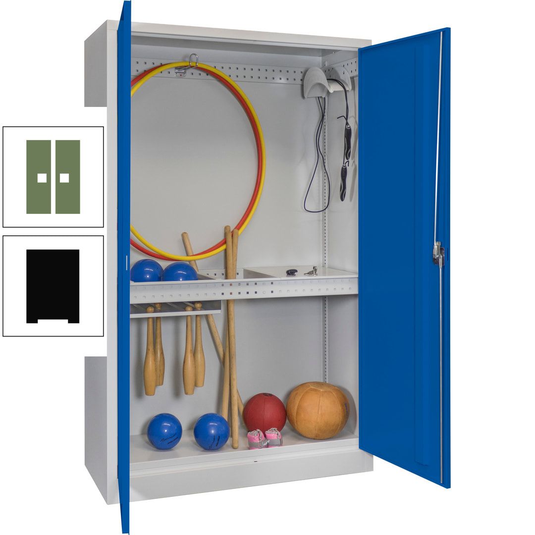 Sportschrank - Vollblechtüren - Variante 3 - 1.950x1.200x500 mm (HxBxT) - anthrazitgrau