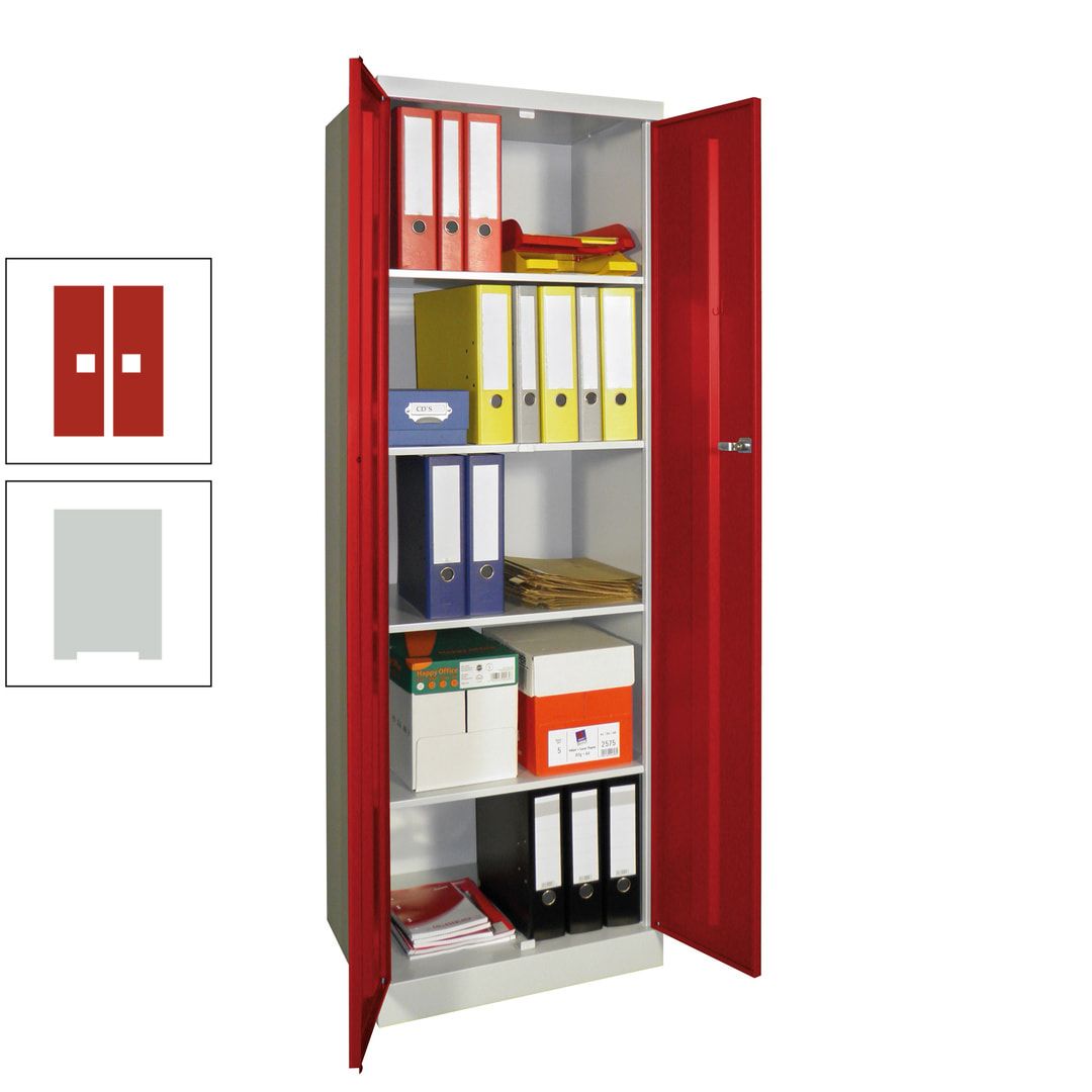 Aktenschrank - Sockel - 4 Böden - 1.800x600x500 mm (HxBxT) - Zylinderschloss - anthrazitgrau