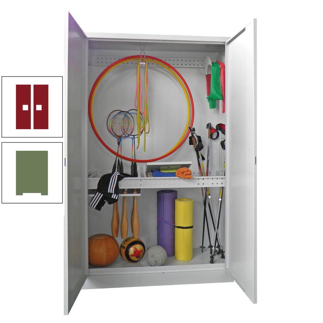 Sportschrank - Vollblechtüren - Variante 1 - 1.950x1.200x500 mm (HxBxT) - anthrazitgrau