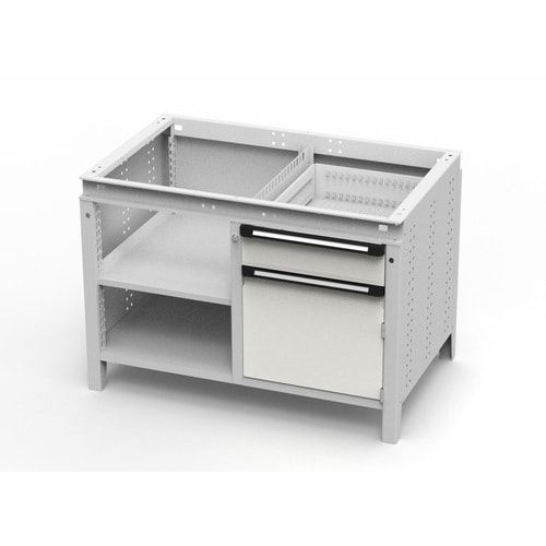 OTTOKIND Werkbank - bündige Arbeitsplatte - 850 x 1.150 x 750 mm (HxBxT) - 1 Schublade - Schrank - 2 Ablageböden - lichtgrau
