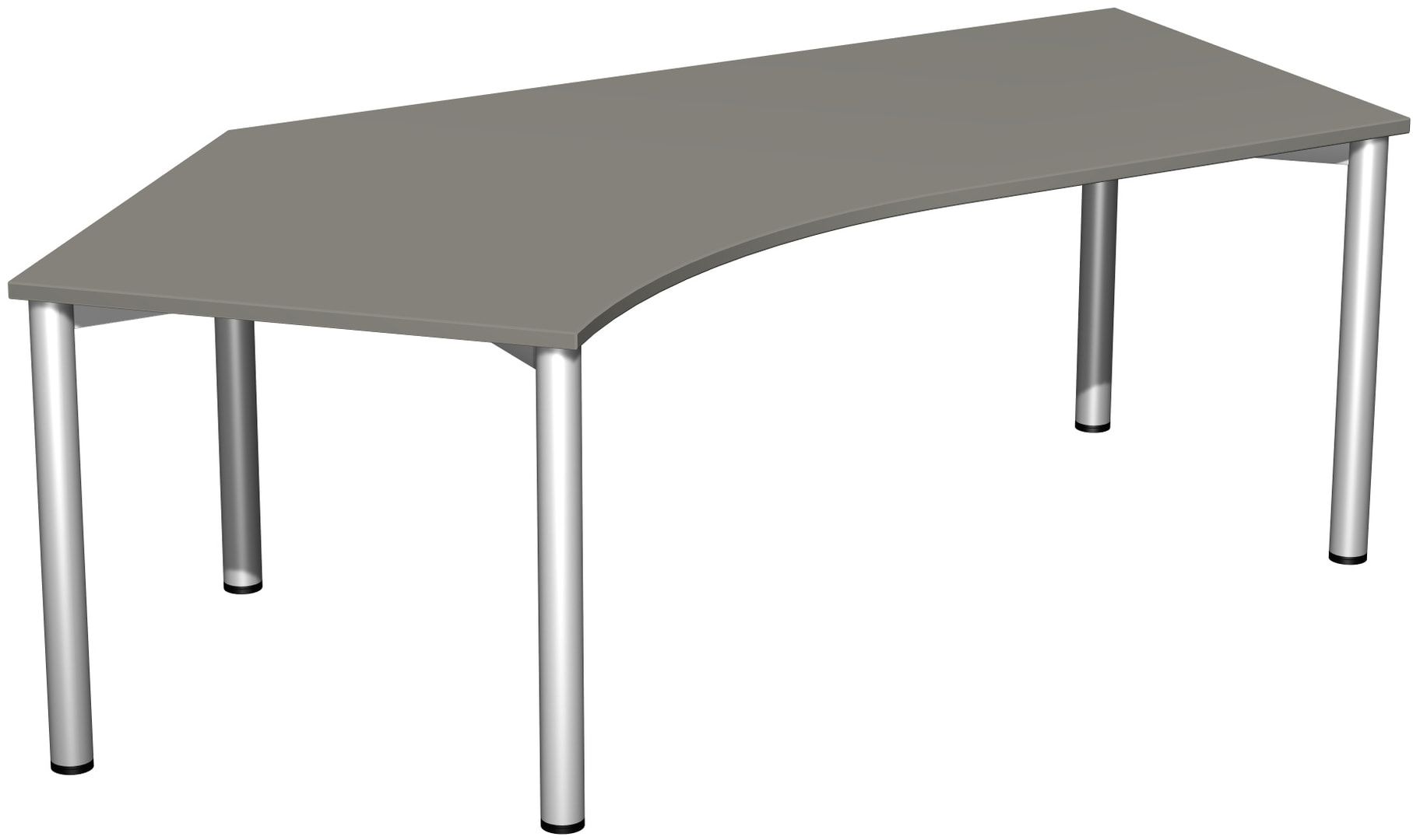 Winkel-Schreibtisch - Winkel links - 4-Fuß Flex - 720 x 2.166 x 1.130 mm (HxBxT) - Gestell anthrazit - Ahorn