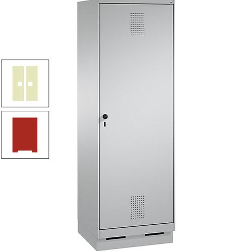Doppel-Spind, Garderobenschrank, 1 Tür für 2 Abteile a 300 mm, Korpus anthrazitgrau, Türen anthrazitgrau, 1.800 x 600 x 500 mm (HxBxT)
