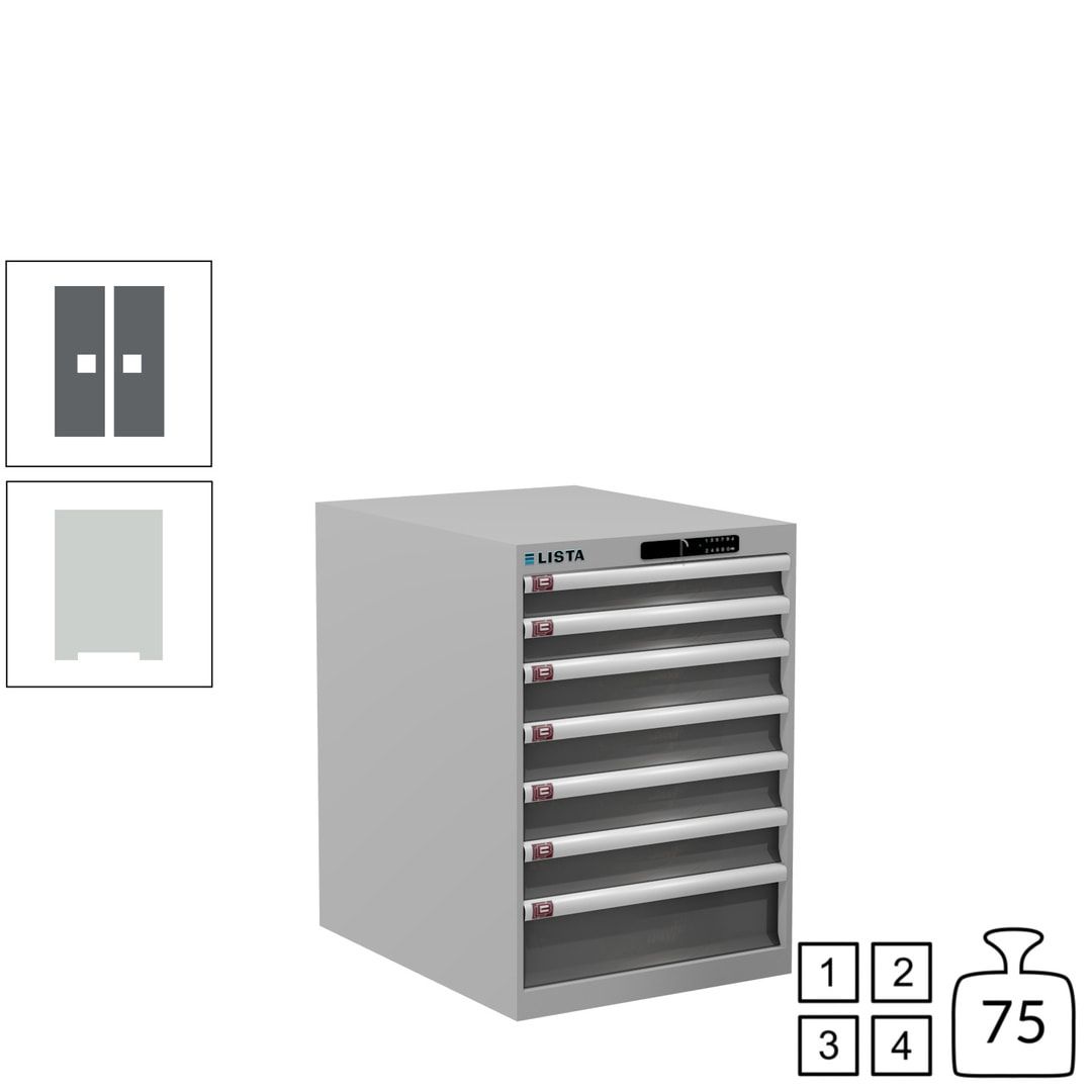 Lista Schubladenschrank - 14.367.010 - 800x564x725 mm (HxBxT) - 7 Schubladen - 75 kg - Key Lock - lichtblau (RAL 5012)