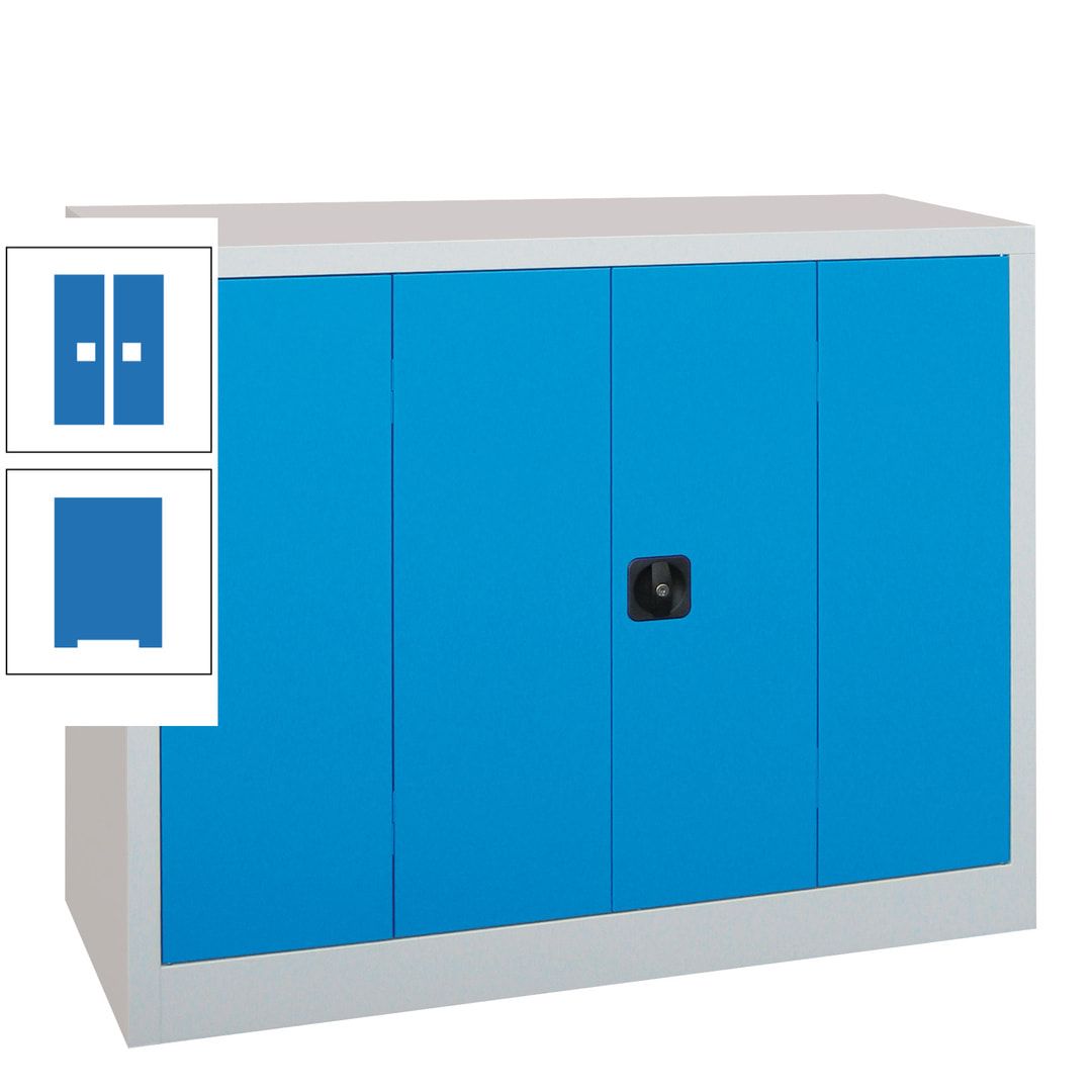 Falttürenschrank - 1.000x1.200x400 mm (HxBxT) - 2 Einlegeböden, gepulvert - Zylinderschloss - anthrazitgrau