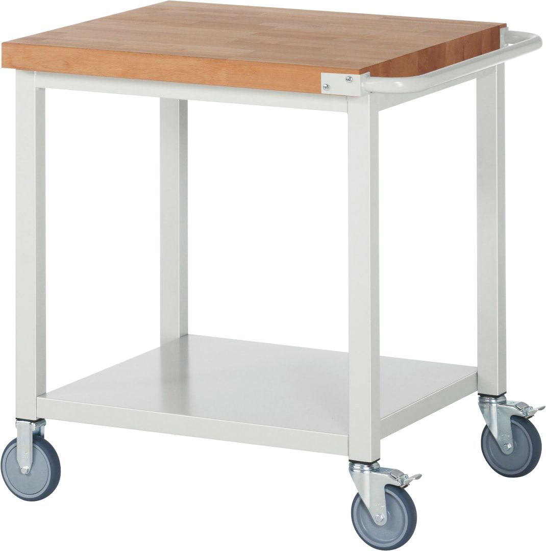 Mobile Werkbank mit Ablageboden - höhenverstellbar 880-1.080 mm - 750 x 700 mm (BxT) - Traglast 450 kg - Anthrazitgrau