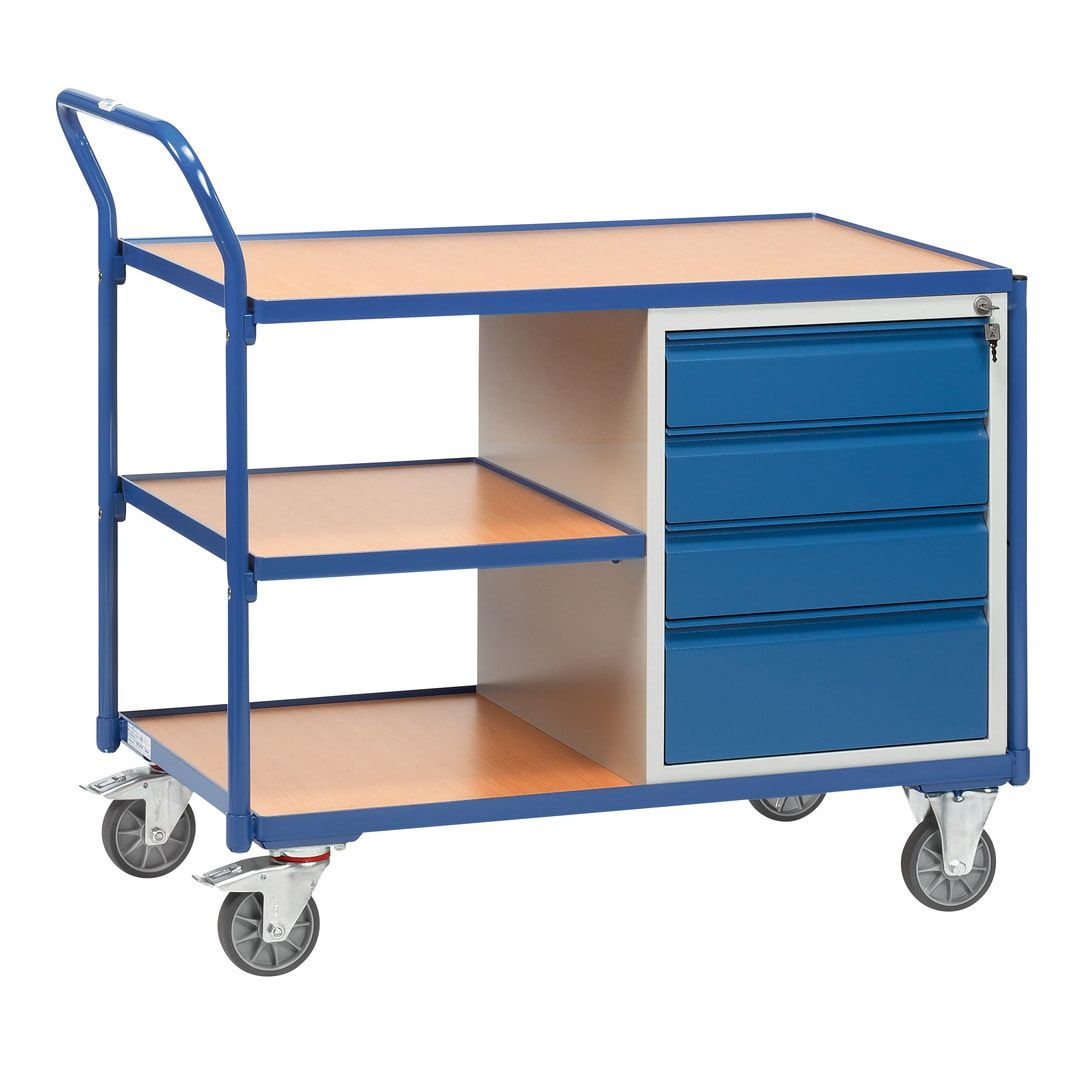 Fetra - Werkstattwagen - 300 kg - 1.040 x 600 x 1.130 mm (HxBxT) - 4 Schubladen