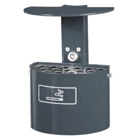 Halbrund-Ascher - 2 l - mit Haube - Wand- o. Pfostenmontage - Aschenbecher - Farbe wählbar