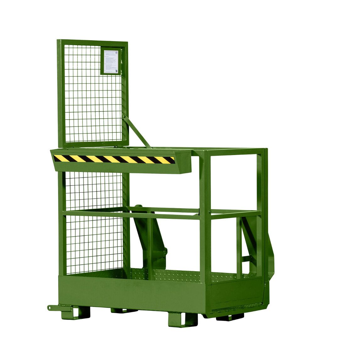 Arbeitsbühne - Frontlader und Stapler - Arbeitskorb - Montagebühne - Staplerkorb - Traglast 240 kg - 1.900 x 800 x 1.200 mm (HxBxT) - enzianblau