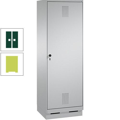 Doppel-Spind, Garderobenschrank, 1 Tür für 2 Abteile a 300 mm, Korpus anthrazitgrau, Türen anthrazitgrau, 1.800 x 600 x 500 mm (HxBxT)