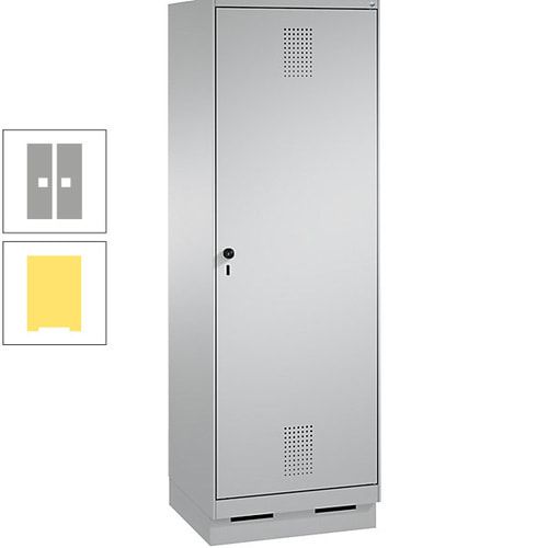 Doppel-Spind, Garderobenschrank, 1 Tür für 2 Abteile a 300 mm, Korpus anthrazitgrau, Türen anthrazitgrau, 1.800 x 600 x 500 mm (HxBxT)