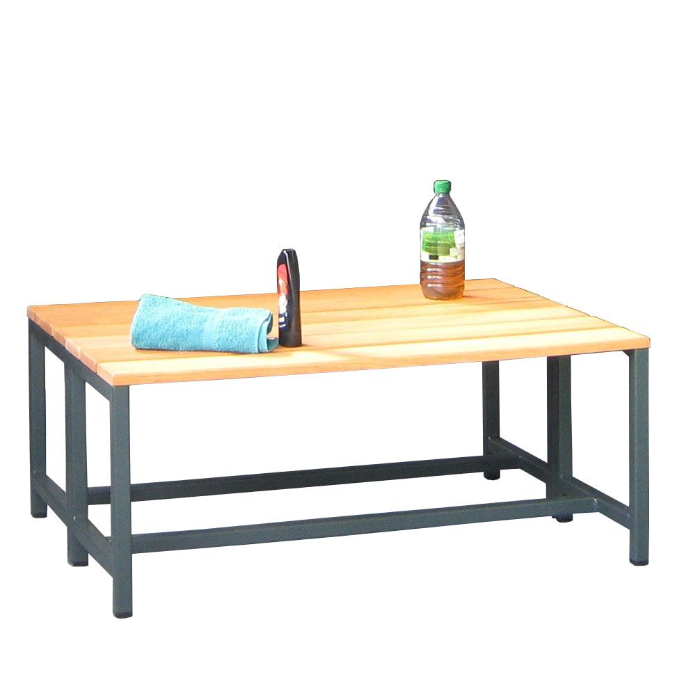 Doppelseitige Umkleide-Sitzbank - 420 x 1.000 x 740 mm (HxBxT) - Buchenleisten - anthrazitgrau