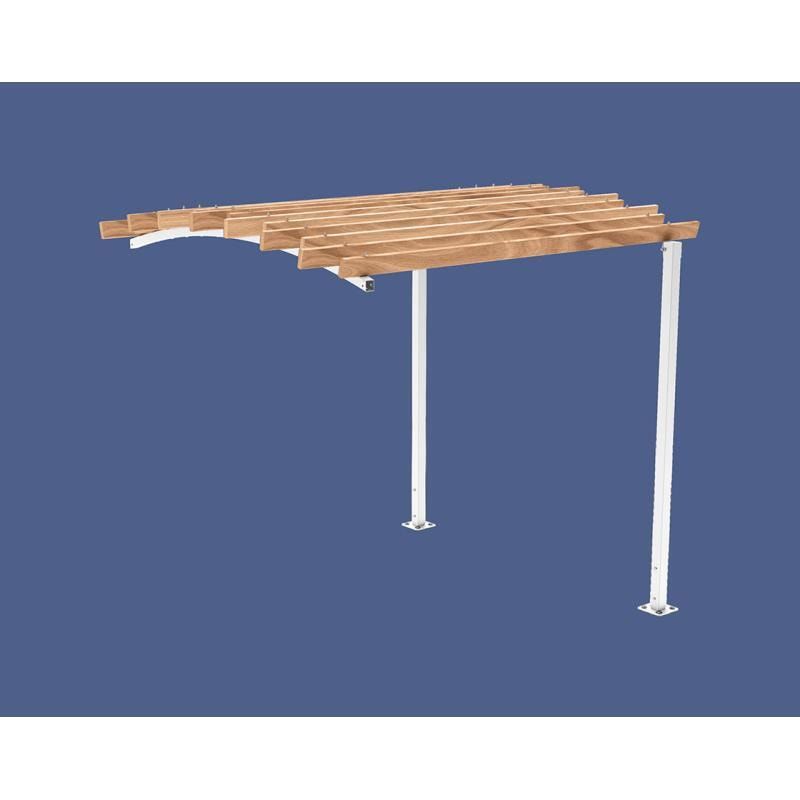 Pergola Fronterweiterung 1, Kiefer druckimprägniert Klasse 4, Stahlrohr 80x80 mm, 2.910 x 2.520 x 3.020 mm (HxBxT) fvz, beschichtet, Farbe Enzianblau