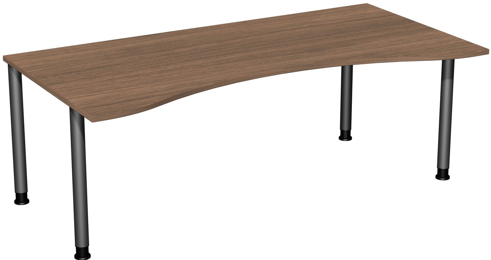 Ergo-Schreibtisch - 4-Fuß Flex - Bürotisch - Höhe 680-800 mm - 1.600 x 1.000 mm (BxT) - Gestell anthrazit - Ahorn