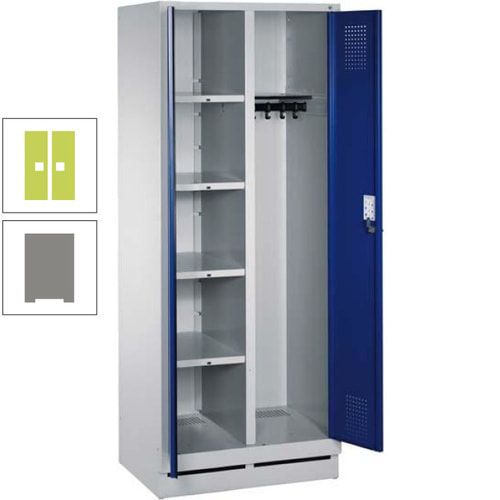 Mehrzweckschrank, Doppeltüren, Füße, 2 Abteile a 300 mm, Korpus anthrazitgrau, Tür anthrazitgrau, 1.800 x 600 x 500 mm (HxBxT)
